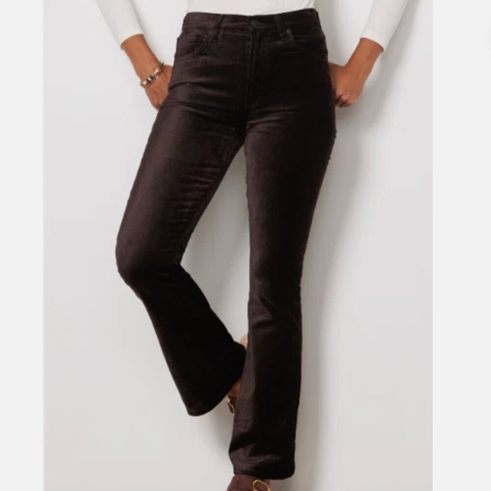 Citizens of Humanity Chocolate Brown Velvet Lilah High Rise Bootcut Jeans (25)